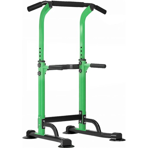 Pull Up Bar Multifunzione Power Tower Dip Station Chin Ups Esercizi Casa Verde - Foto 18 di 24