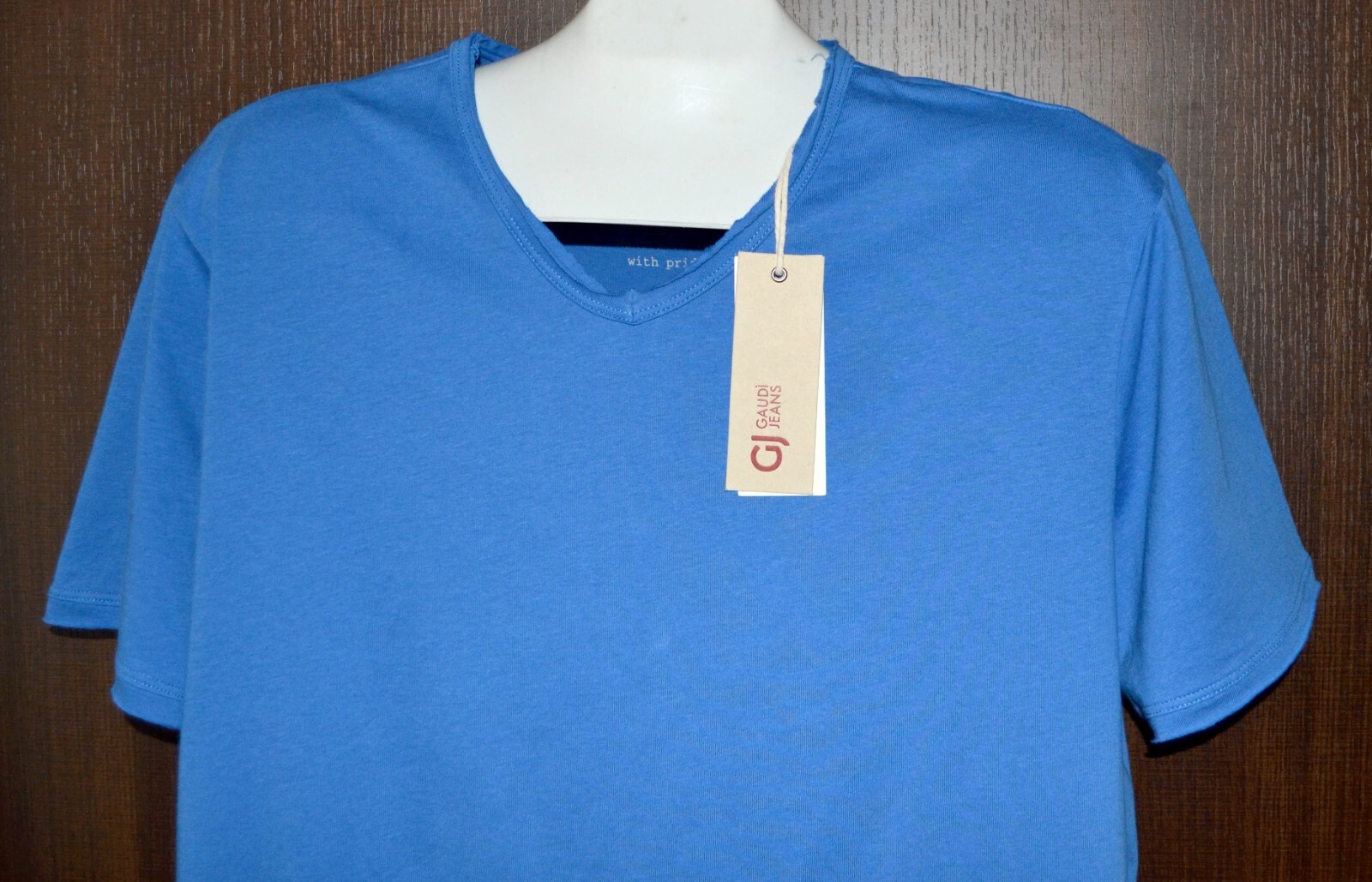 Gaudi Jeans Men's  Blue Cotton V-Neck  T- Shirt Shirt Size 3XL Slim Fit image 6