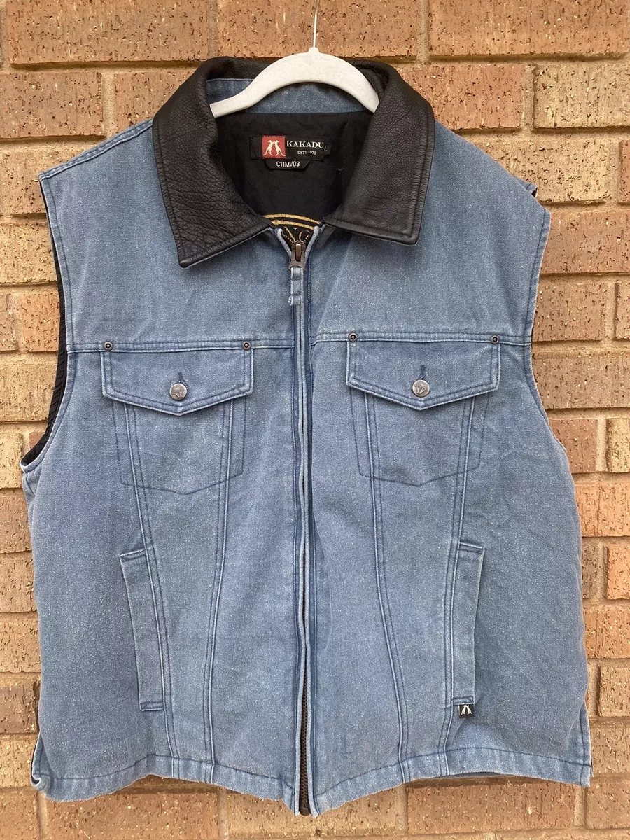 Kakadu Kangaroo Men s Blue Sleeveless Concealed Carry Vest Jacket