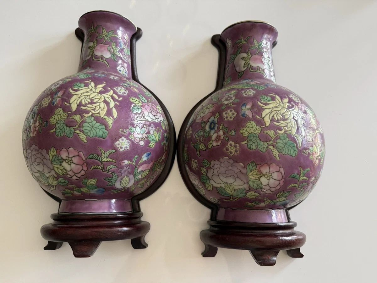 紫色瓷器花瓶| eBay