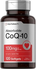 Horb ach CoQ10 100mg Softgels  120 Count  Non-GMO and Gluten Free...