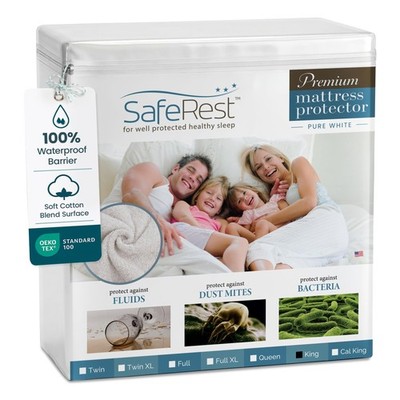 Waterproof King Size Mattress Protector  Fitted with Stretchable Pockets  Mac...