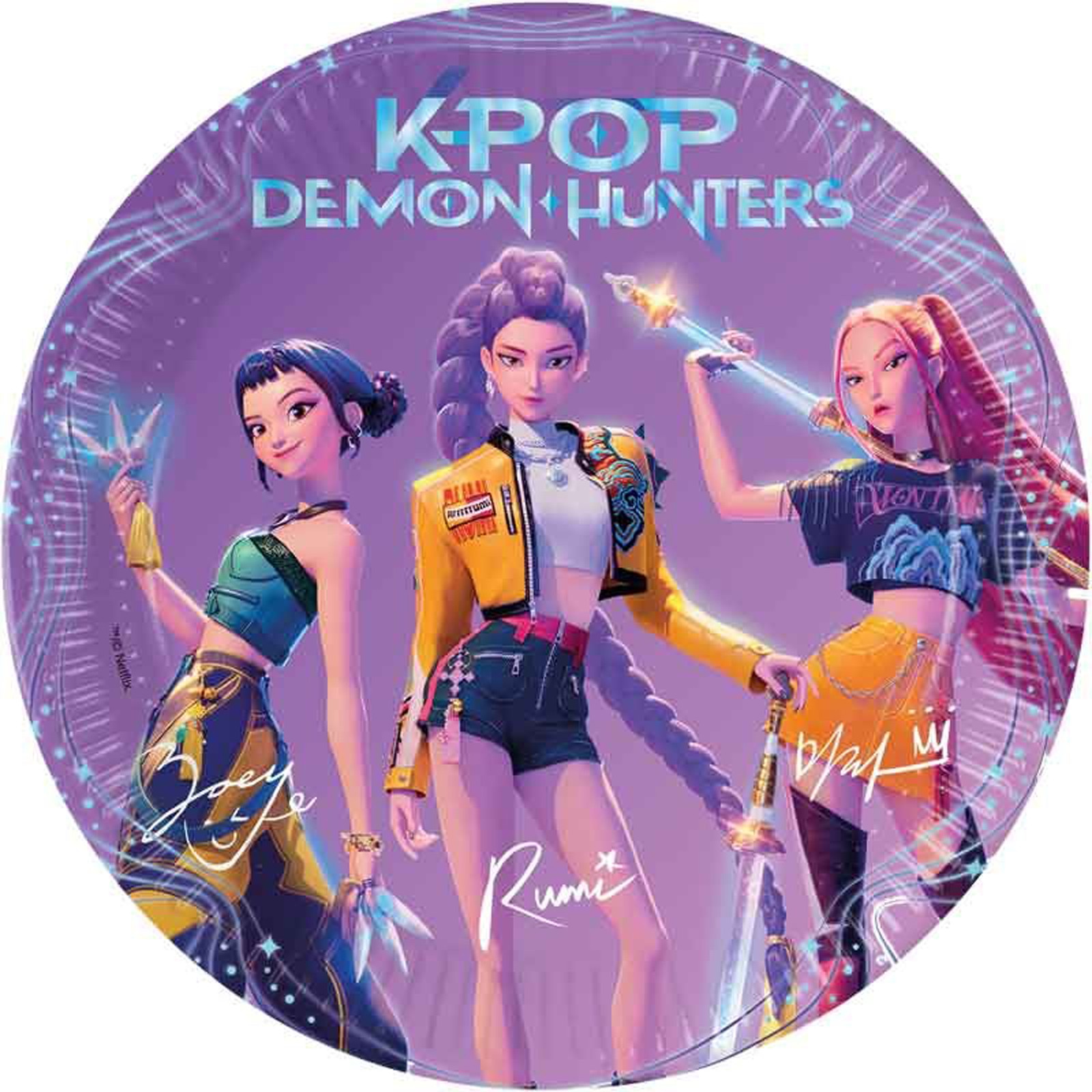 BNIP New K-Pop Demon Hunters Party Set - Napkins Plates Cups Tablecloth Banner - Image 2