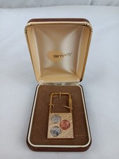 Vtg Envoy USA made key chain fob Miniature Faux Coins goldtone Fast Shipping