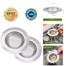 Effortless Installation Stainless Steel Kitchen Sink Strainers - 2 Pack 4.5 Inch