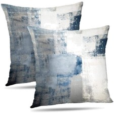 Chic Blue  Grey 20x20 Throw Pillow Covers - Set of 2 for Modern Home Decor