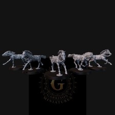 Galloping Saddled Horses Set of 5: 28mm Wargames and Diorama Miniatures