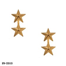 Collar Device Rank Pins ~ Major General ~ 2 Gold Stars on a Bar ~ Small ~ NEW