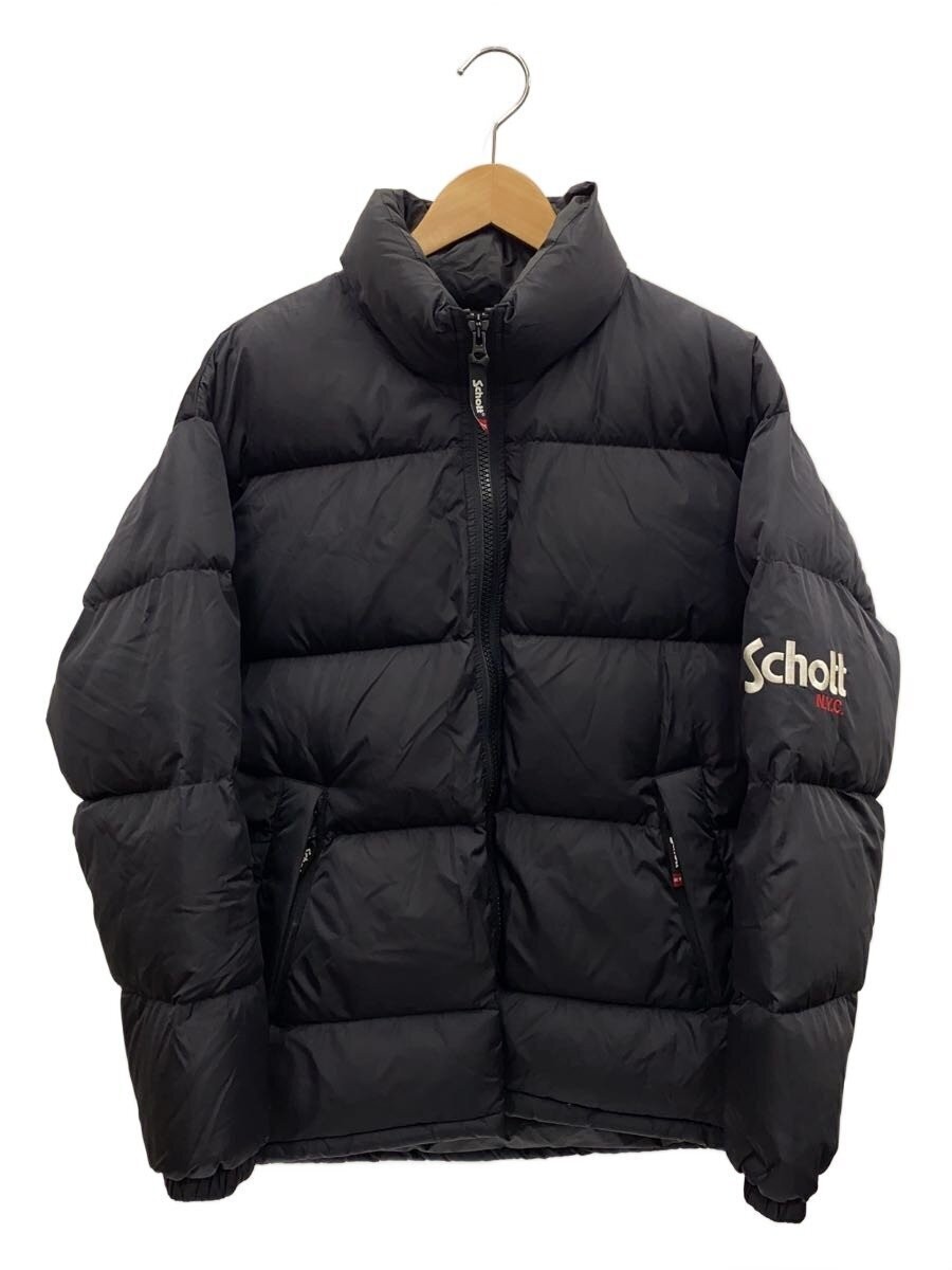 Schott Down Jacket S Nylon BLK Plain 3182018 - image 1