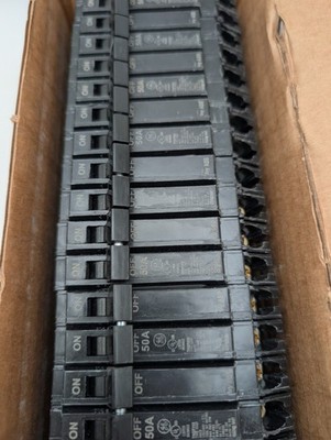 GE THQP250 Circuit Breaker, 50 Amp, Double, Box of 10