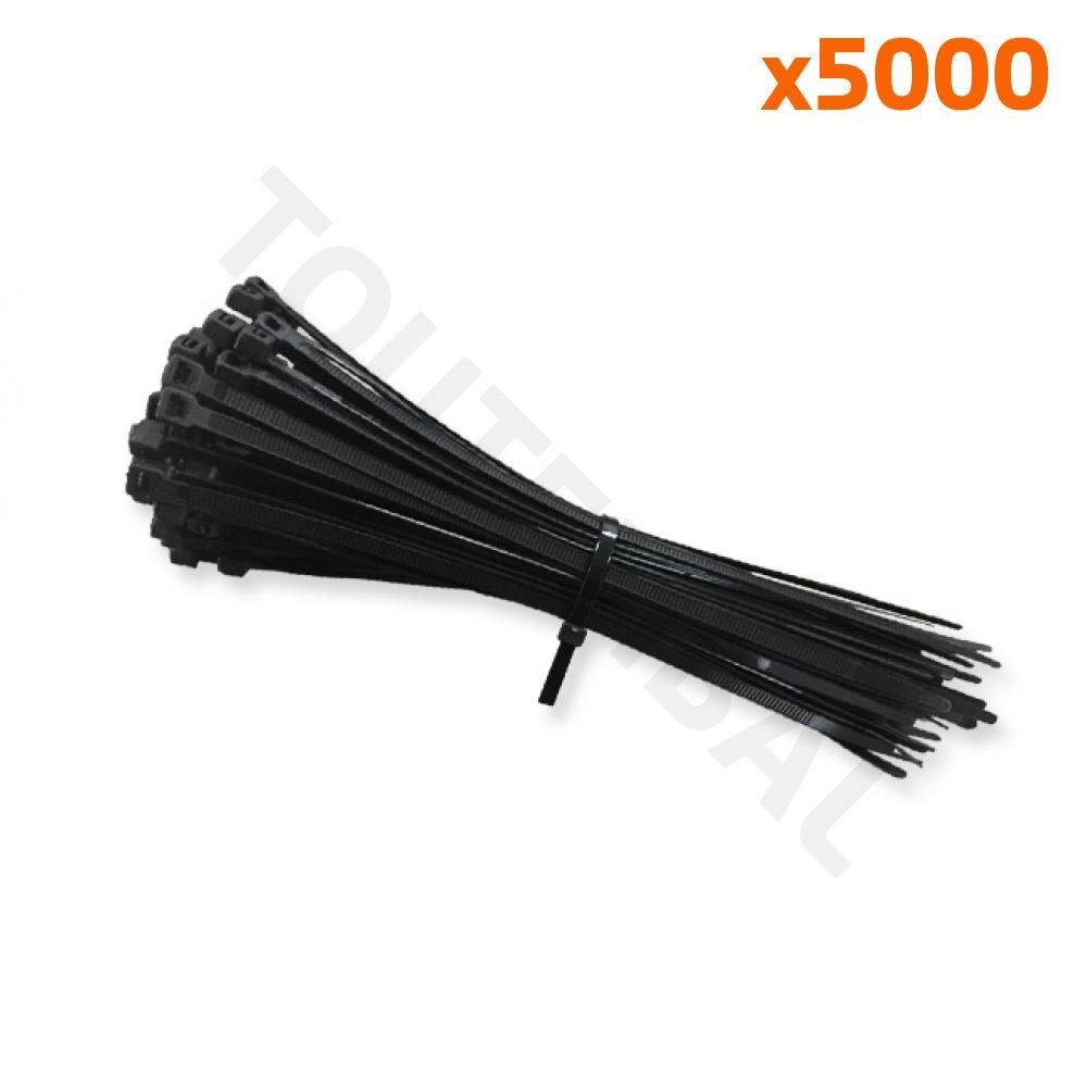 Lien de serrage plastique 4.8x200 mm a forte resistance mecanique lot de 5000 attaches