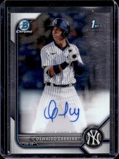 2022 Bowman Oswaldo Cabrera Chrome Auto Autograph 1st Prospect #CPA-OC Yankees