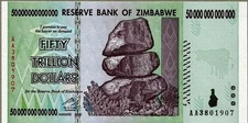 2008 50 TRILLION DOLLARS ZIMBABWE BANKNOTE, AA P-90 GEM UNC 50 TRILLION SERIES
