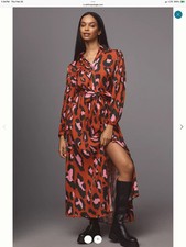 Farm Rio Collared Long Sleeve Mido Shirt Dress NWT Sz M