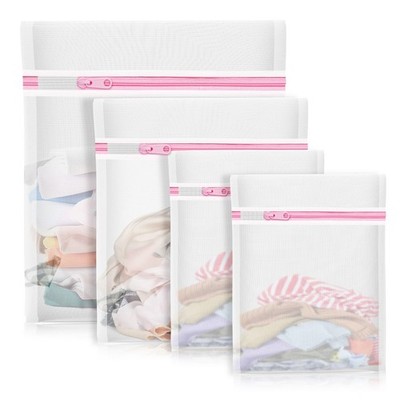 4 Pcs Mesh Laundry Bags Multi Size Fine Net Lingerie Wash Bags