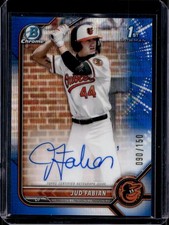 Jud Fabian 2022 Bowman Draft Chrome #CDA-JF Auto Blue Wave /150