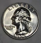 1962 US Mint Proof Washington Quarter 25c Silver PR+