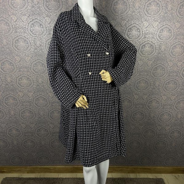 Women Shein Coat Black Polyester 44 / XXL / 52