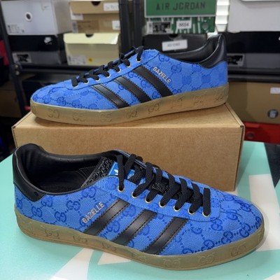 Size 10 - Adidas x Gucci Gazelle Square GG Monogram BLUE | eBay
