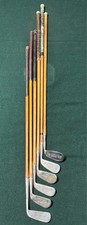 U8 Antique Lot 6 Piece Vtg 20s 30s Hickory Shaft Original Wood Golf Club Set