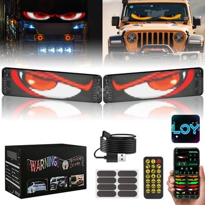 2er LED Matrix Panel USB Scrolling helle RGB Lichtzeichen für Auto Bluetooth App