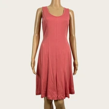 Peruvian Connection Sz XS Pink Fit & Flare A-line Pima Cotton Knit Casual Dress