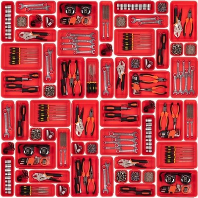 45 Pack Tool Box Organizer Tool Tray Dividers, Toolbox Drawer Organizers Storage