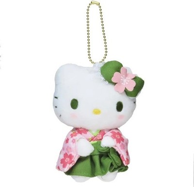 Sanrio Hello Kitty Plush Mascot Keychain Sakura Matcha Kimono Kyoto Japan