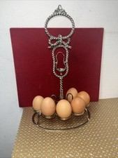 Early Rare Edwardian 8 Egg Holder With A Rope Bow Design 12 1/2” Tall