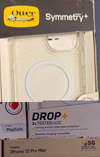 otterbox symmetry series magsafe fitted case iphone 12 pro max clear glitter
