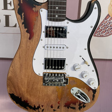 Custom ST Rory Electric Guitar Heavy Aged 3-Tone Sunburst HSH Rosewood Fretboard