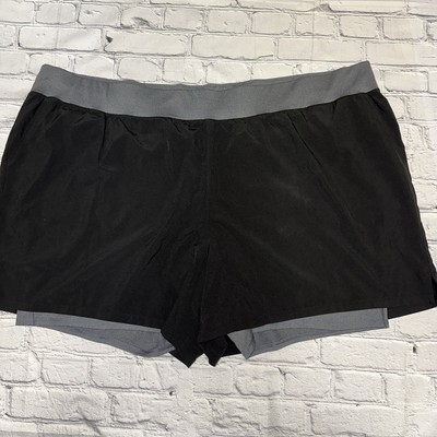 Tek Gear Women s Shorts Workout Lined Elastic Waist Black/Gray Size 4X