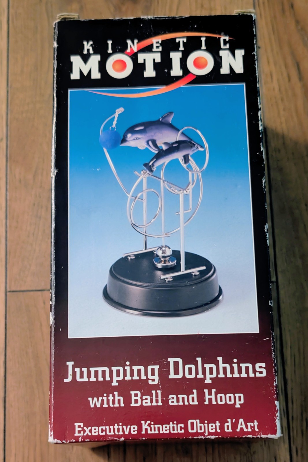 Vintage Kinetic Motion Jumping Dolphins 40502 Desk Toy - VGC, Worn Box