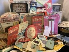 2824  Vintage SEWING Lot- Notions Patches Garter Clips Bobbin Box Sewing Kits  