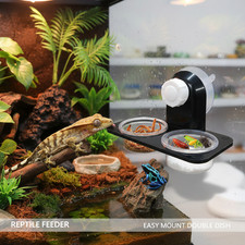 Plastic Gecko Feeder Ledge Reptile Food Dish Water Cups with Suction