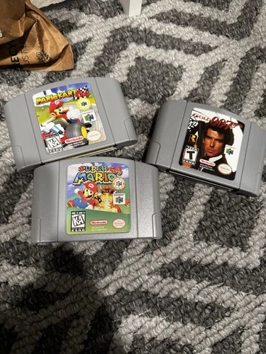 Lot Of 3 N64 Games. Mario Kart, Super Mario And Goldeneye 007