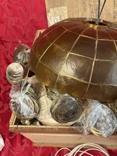 VINTAGE 1960s Capiz Shell Lamp Over 5 Ft Long Amber Never Used