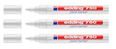 3 x Edding 750 Lackmarker Lackmalstift Lackstift 2-4 mm weiß