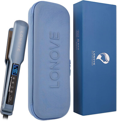 LONOVE Touch Control Titanium Wide Plate Haarglätter für dickes Haar - Pro