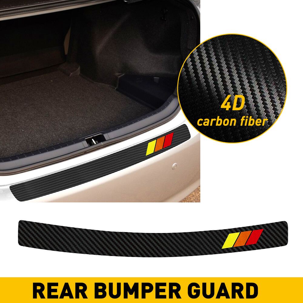 Rear Bumper Protector Trim Cover Black Rubber Trunk Sill Plate Cover Pad Guard