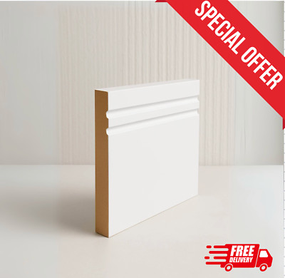 ZWEIRILLEN MDF Sockelleiste - 1200 mm - unterlackiert (lackierfertig)