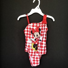 Disney Minnie Mouse Red Polka Dot One Piece Bathing Swim Suit size 2T