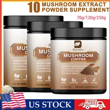 Organic Mushroom Coffee-Reishi,Cordyceps, Lion's Mane,Turkey Tail Mushrooms