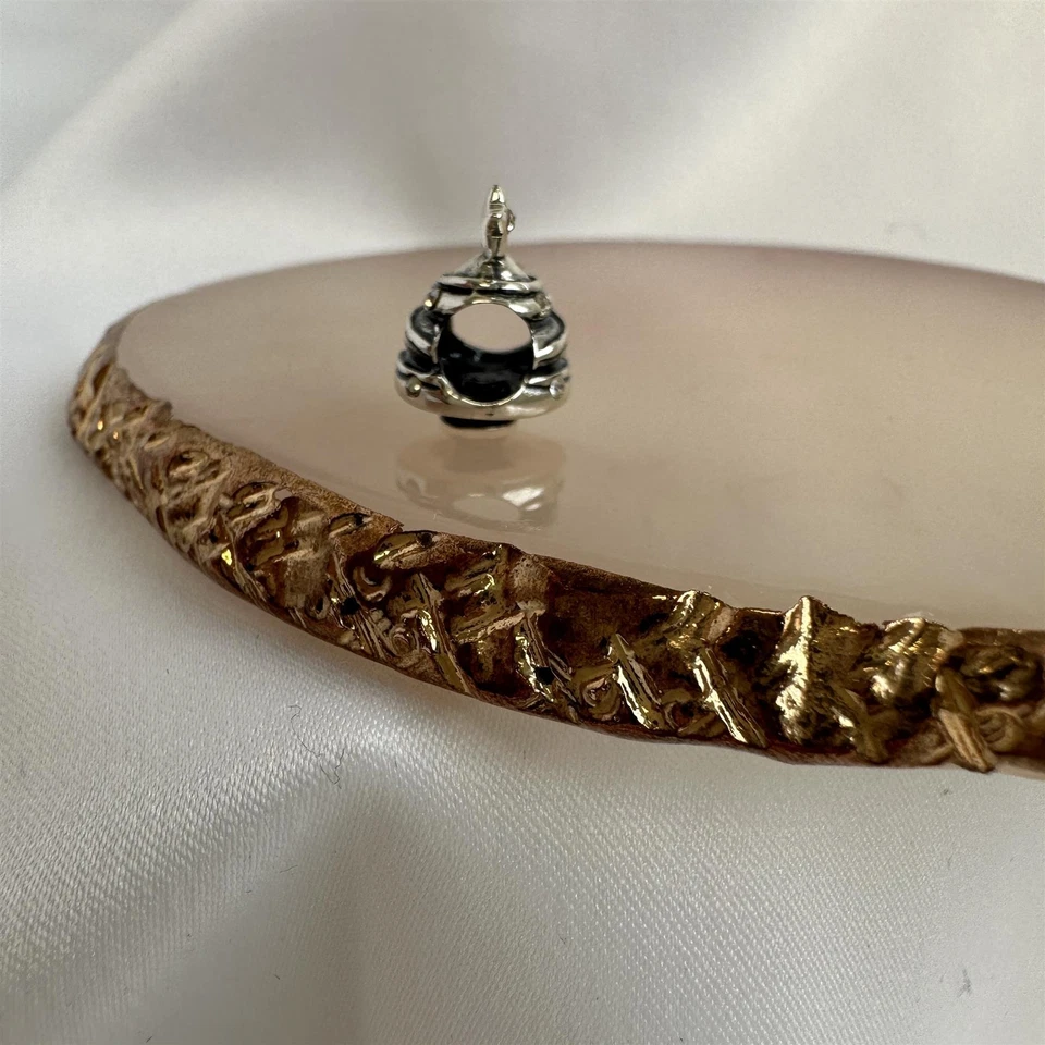 Sterlingsilber & CZ Kristall Rund Weißnachtsbaum Perle Charm Anhänger - Bild 4 von 4