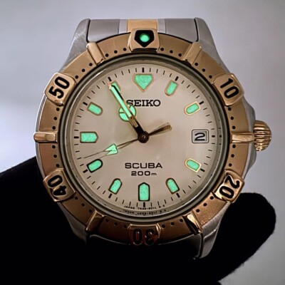 N MINT] Vintage Seiko Diver Scuba 7N35-6010 200m Quartz Mens Watch
