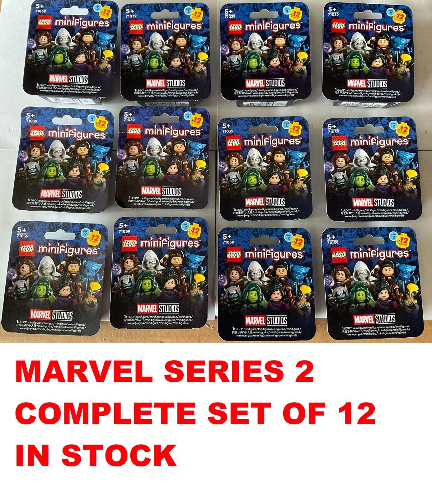 Complete Set of (12) Lego 2023 Marvel Series 2 Minifigures 71039