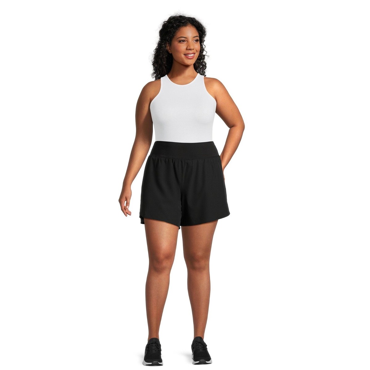 Avia Women's Plus Compression Waist Run Shorts, Inseam, Size