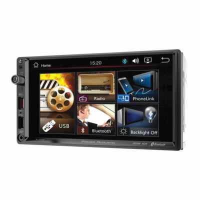 DDin Bluetooth Head Unit Receiver Amplifier DoubleDin Vehicle MP3 USB SD 