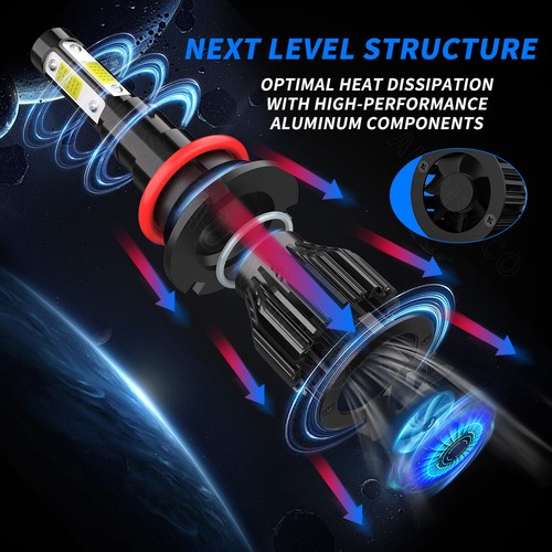 4x 4-SIdes 9007 LED Headlight Bulbs Kit 9006 Fog Light For Ford F-150 1997 1998 - Picture 4 of 12