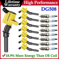 8Pack Ignition Coil DG508 and Iridium Spark Plug SP479 for Ford F-150 4.6L 5.4L